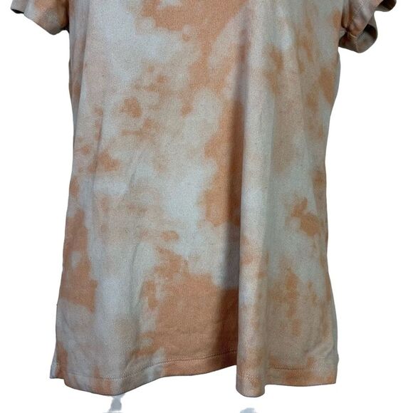 CATHERINE MALANDRINO Stretch Tie Dye Short Sleeve V-Neck Knit Top Shirt Tee sz S - Picture 4 of 16
